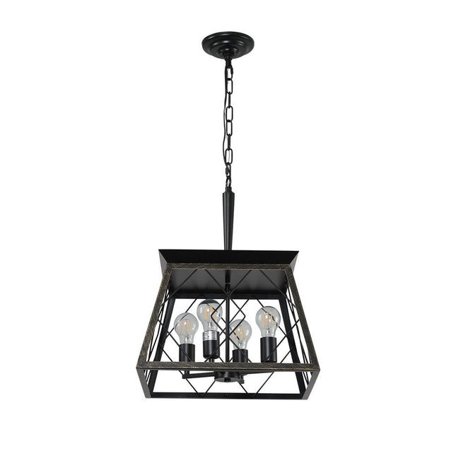 Gold Four Light Metal Chandelier With Gold Shades HomeRoots