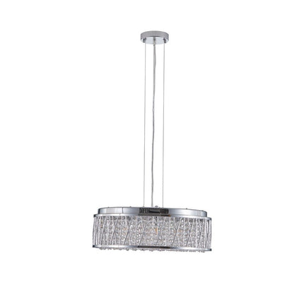 Silver Seven Light Metal Chandelier With Silver Shades HomeRoots