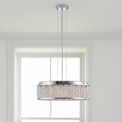 Silver Seven Light Metal Chandelier With Silver Shades HomeRoots