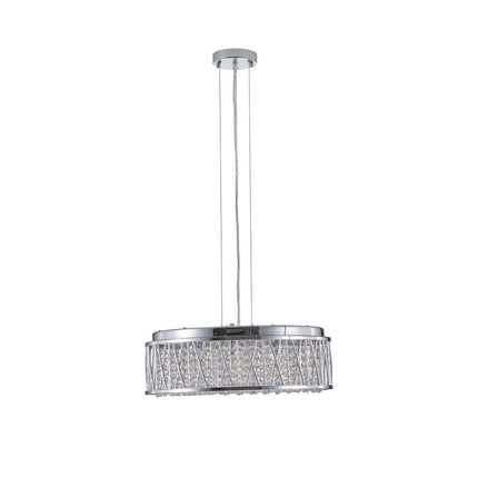 Silver Seven Light Metal Chandelier With Silver Shades HomeRoots