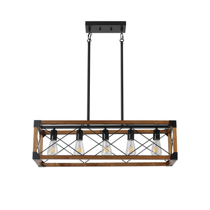 Brown Five Light Metal Chandelier With Brown Shades HomeRoots