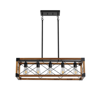 Brown Five Light Metal Chandelier With Brown Shades HomeRoots