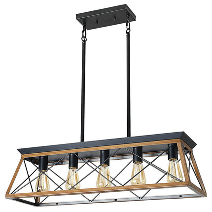 Brown Five Light Metal Chandelier With Brown Shades HomeRoots
