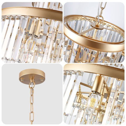 Gold Multi Light Metal Chandelier With Gold Shades HomeRoots