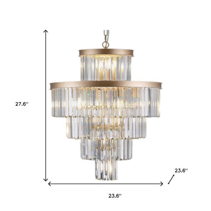 Gold Multi Light Metal Chandelier With Gold Shades HomeRoots