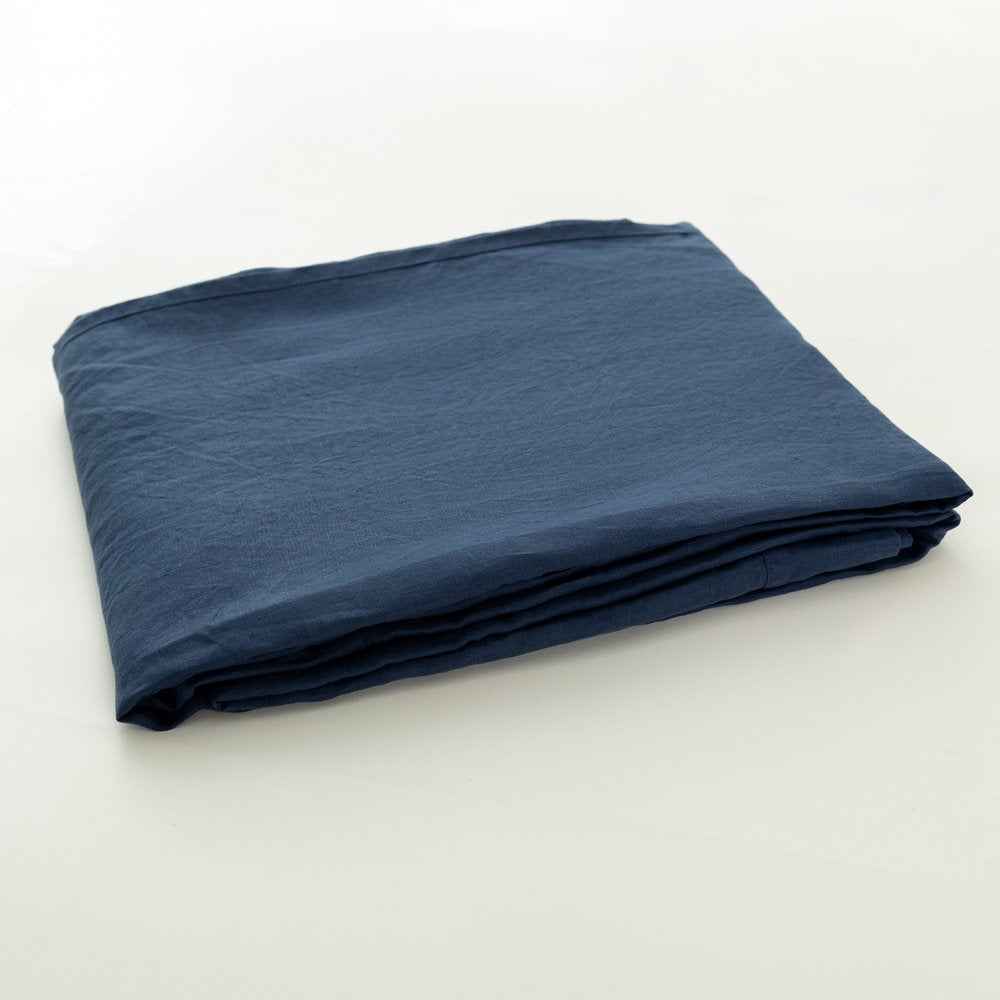 Navy Blue Linen King Fitted sheet