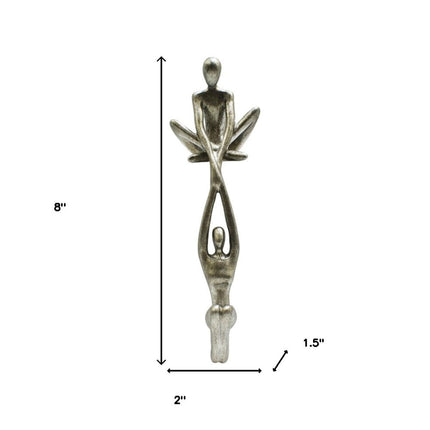 8" Pewter Resin People Tabletop Sculpture HomeRoots