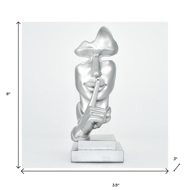 6" Silver Resin Unavailable Tabletop Sculpture HomeRoots