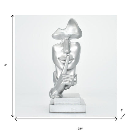 6" Silver Resin Tabletop Sculpture HomeRoots