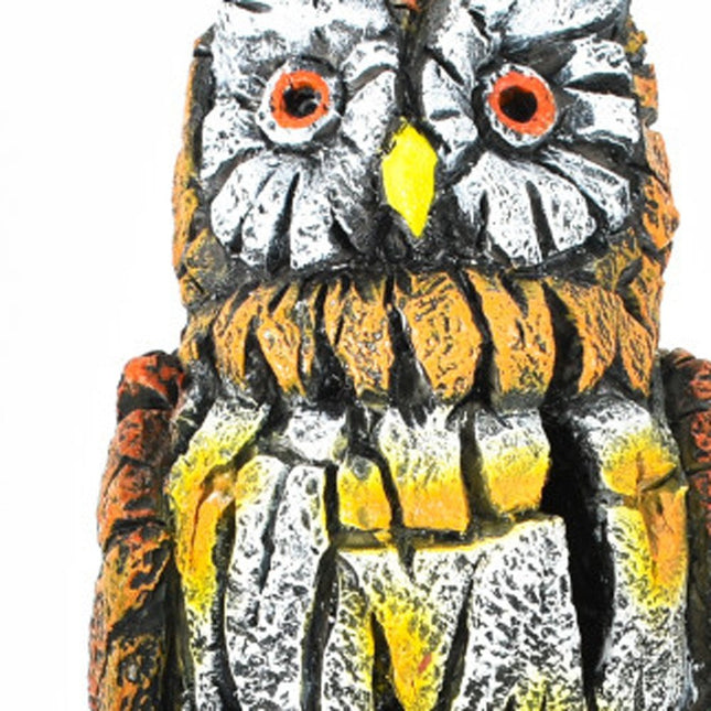 8" Brown Yellow And White Resin Owl Unavailable Tabletop Sculpture HomeRoots
