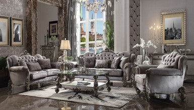 ACME 56840 Versailles Sofa with 5 Pillows, Velvet & Antique Platinum ACME Furniture