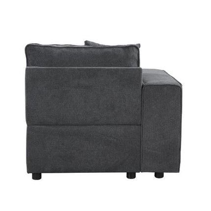 ACME 56871 Silvester Modular Left Facing Chair with 2 Pillows, Gray Fabric