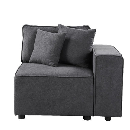 ACME 56872 Silvester Modular Right Facing Chair with 2 Pillows, Gray Fabric