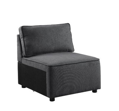 ACME 56873 Silvester Modular Armless Chair, Gray Fabric ACME Furniture