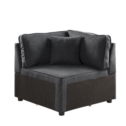 ACME 56874 Silvester Modular Wedge with Pillow, Gray Fabric