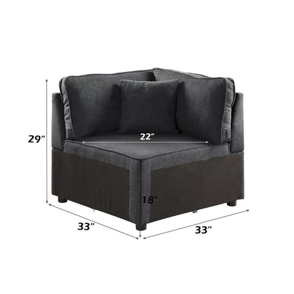 ACME 56874 Silvester Modular Wedge with Pillow, Gray Fabric