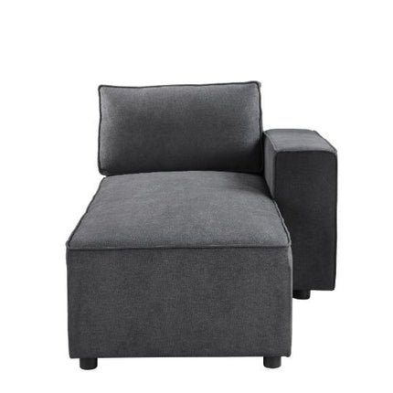 ACME 56875 Silvester Modular Chaise with 2 Pillows, Gray Fabric