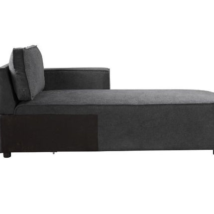 ACME 56875 Silvester Modular Chaise with 2 Pillows, Gray Fabric