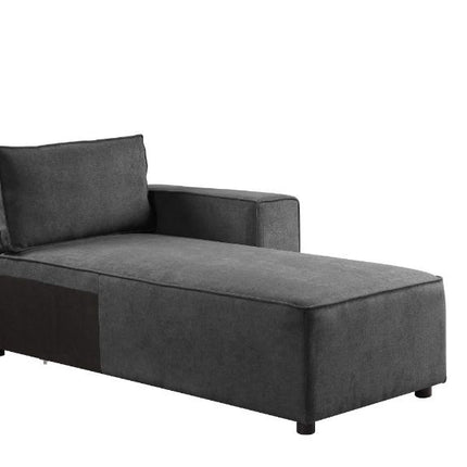 ACME 56875 Silvester Modular Chaise with 2 Pillows, Gray Fabric