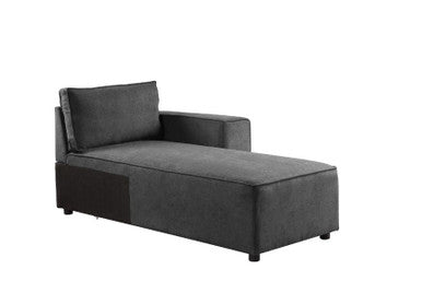 ACME 56875 Silvester Modular Chaise with 2 Pillows, Gray Fabric ACME Furniture