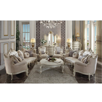 ACME 56880 Picardy Sofa with 8 Pillows, Fabric & Antique Pearl