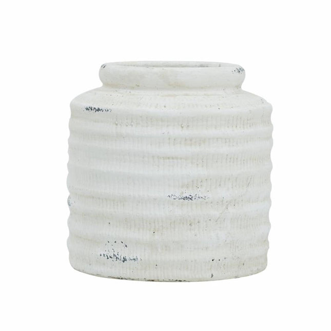 6" White Stoneware Round Jug Vase HomeRoots