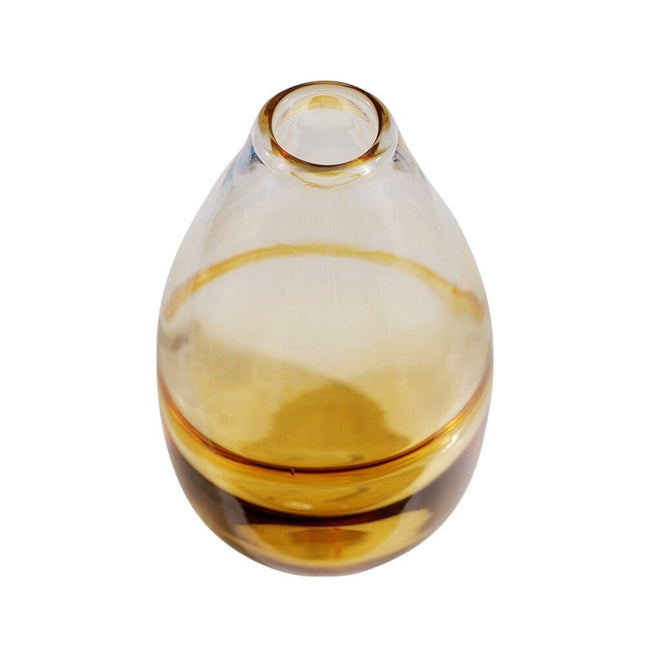 11" Clear And Amber Ombre Glass Round Table Vase HomeRoots