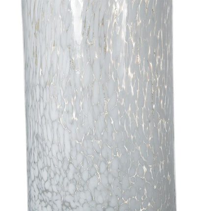 12" Opal Swirl Art Glass Cylinder Table Vase HomeRoots