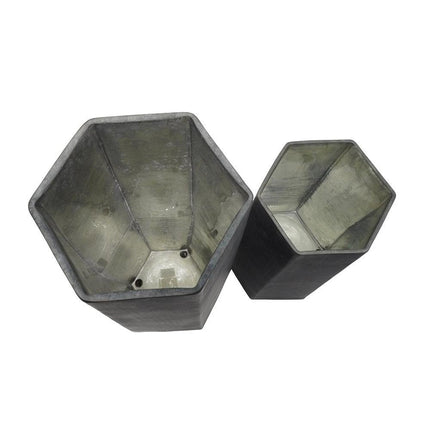 Set of Two Black Hexagonal Glass Table Vases HomeRoots