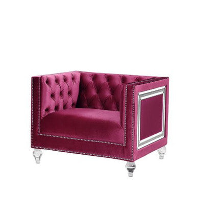 ACME 56897 Heibero Chair, Burgundy Velvet ACME Furniture