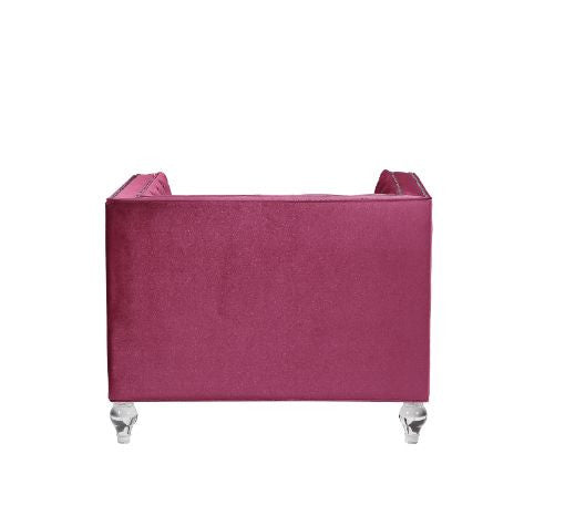 ACME 56897 Heibero Chair, Burgundy Velvet