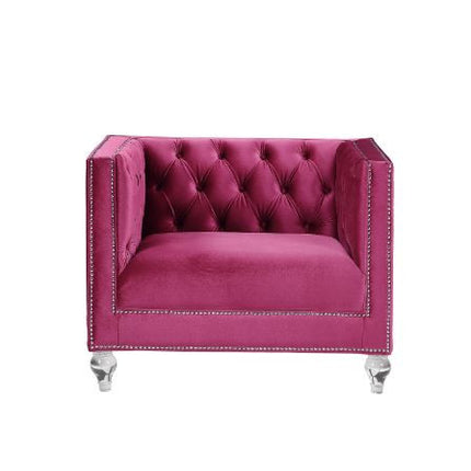 ACME 56897 Heibero Chair, Burgundy Velvet