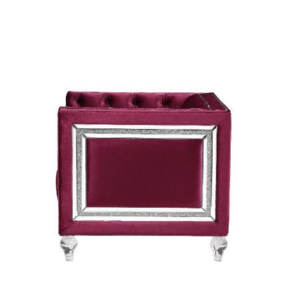 ACME 56897 Heibero Chair, Burgundy Velvet