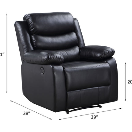 ACME 56910 Eilbra Power Recliner, Black PU