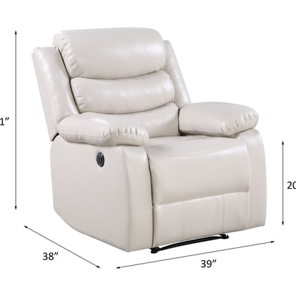 ACME 56911 Eilbra Power Recliner, Beige PU