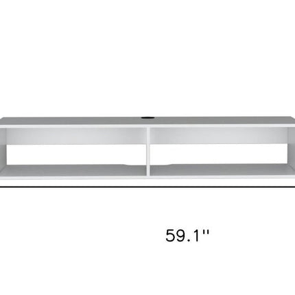 59" White Floating Mount TV Stand HomeRoots
