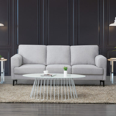 ACME 56925 Kyrene Sofa, Light Gray Linen ACME Furniture