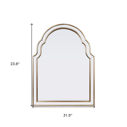 24" Gold Arch Metal Framed Accent Mirror HomeRoots