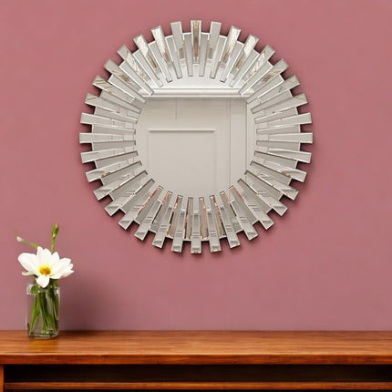 32" Silver Sunburst Unframed Accent Mirror HomeRoots