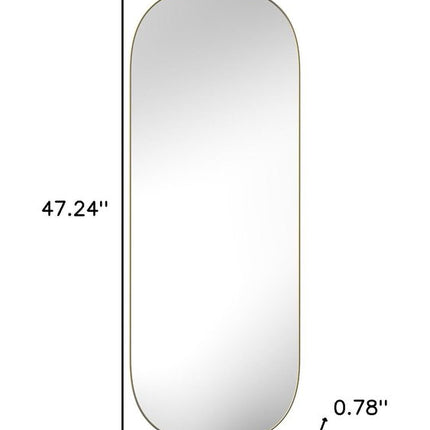 47" Gold Oval Framed Full Length Hanging Mirror