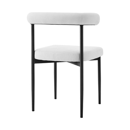 Set of Two Gray And Black Upholstered Polyester Open Back Dining Side Chairs