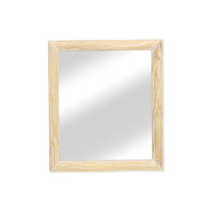 20" Natural Solid Wood Accent Mirror HomeRoots