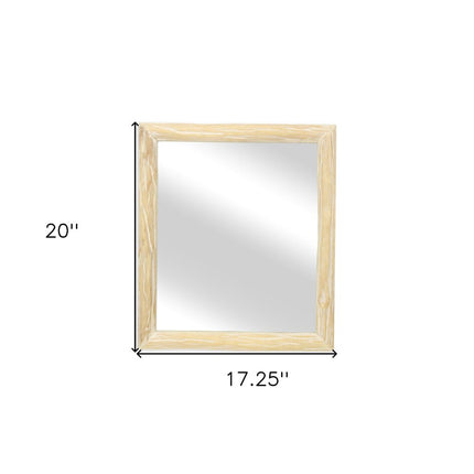 20" Natural Solid Wood Accent Mirror HomeRoots