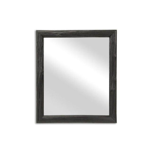 20" Black Solid Wood Accent Mirror HomeRoots