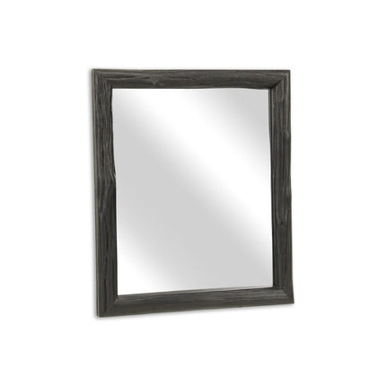 20" Black Solid Wood Accent Mirror