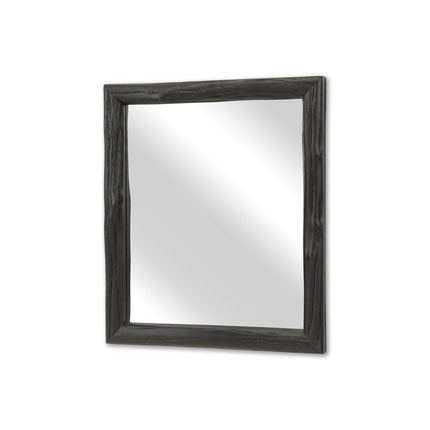 20" Black Solid Wood Accent Mirror