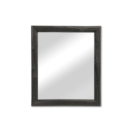 20" Black Solid Wood Accent Mirror HomeRoots