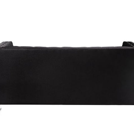 ACME 56996 Heibero Loveseat with 2 Pillows, Black Velvet