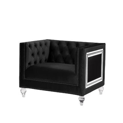 ACME 56997 Heibero Chair, Black Velvet