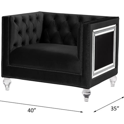 ACME 56997 Heibero Chair, Black Velvet